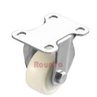 1.5" Medium duty stainless steel caster top plate fixed with white plastic wheel double ball bearing