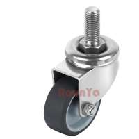 2" light duty stainless steel caster M8x25mm with grey TPE wheel