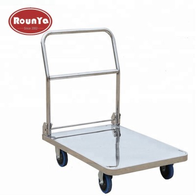 Four wheel stainless steel folding handle platform trucks capacity 150kg 300kg