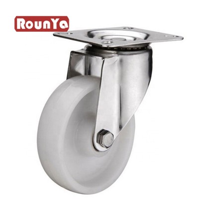 3in to 8in white nylon industrial stainless steel swivel top plate caster