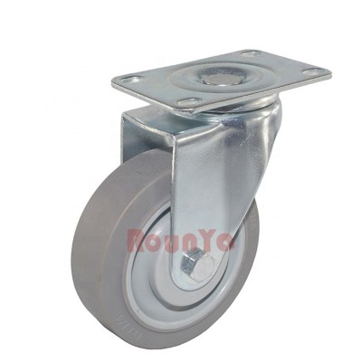 Premium quality industrial gray TPR caster wheel with double ball bearing 3inch 4inch 5inch flat tread non marking