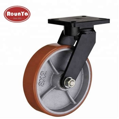 1 ton supper heavy duty cast iron PU swivel caster wheel