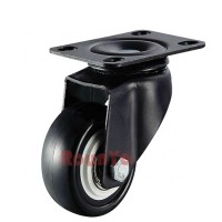 Light duty black polyurethane caster with 360 degree top plate 35-80 kg capacity